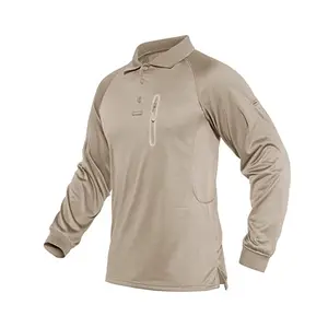 Men's long Sleeve Brown Shirt Outdoor activity tactical T-shirt uniform
