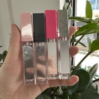 Tube vide en plastique mat rose et argenté de 7 ml pour gloss à lèvres avec applicateur et miroir – Vente en gros