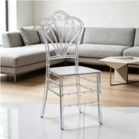 Chaise en acrylique transparente empilable en résine claire pour mariages et événements, mobilier moderne en plastique cristallin