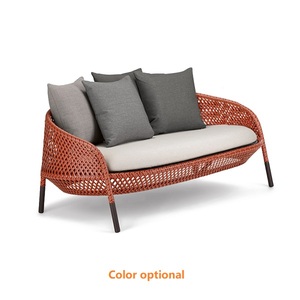 Outlet di Fabbrica, Divano in Rattan Metallico Adatto per Esterni e Interni, Arredamento per Soggiorno - Product Image 4