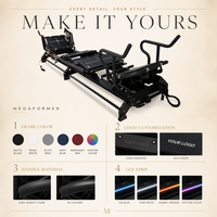 JOYFIT Luxury Megapro Reformer Peralatan Pilates Multifungsi untuk Latihan Inti, Mesin Reformer Pilates Kelas Komersial