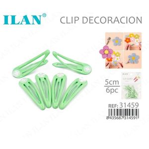 Fermaglio per capelli ILAN con base per decorazione 5 cm 6 pezzi - Product Image 1