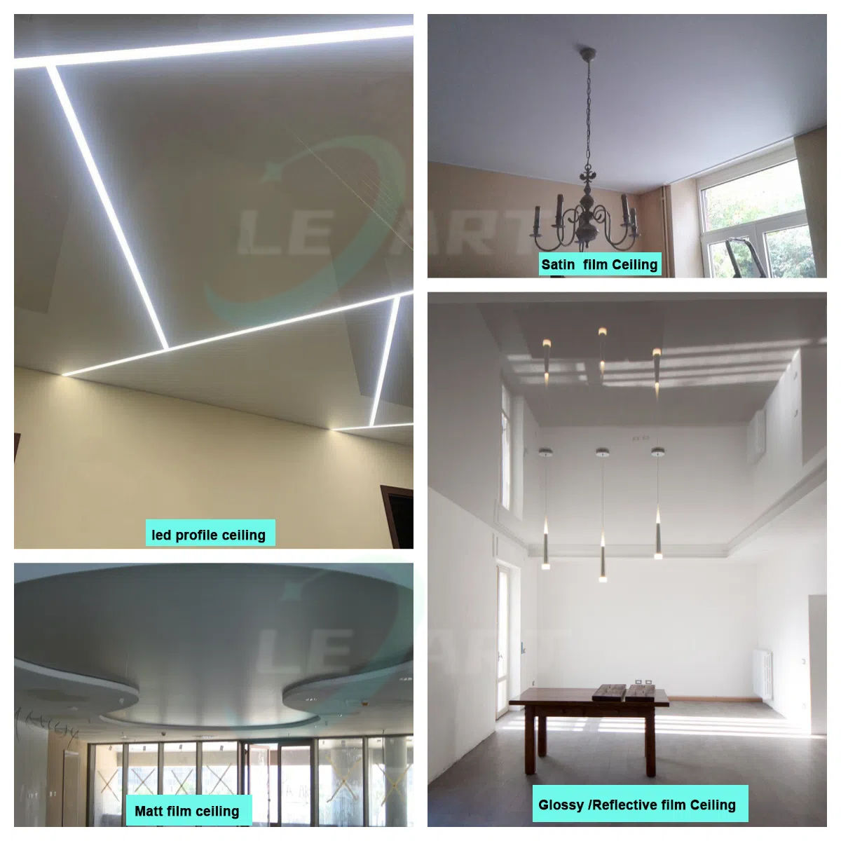 Glossy/satin/matt ceiling