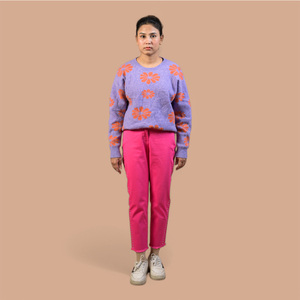 Premium Quality Fashion Casual OEM Custom Logo Supplier Women <b>Rivet</b> Mid Waist Regular Fit Breathable Solid Street Style Piping - Product Image 1