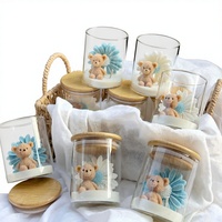 Bougie d'aromathérapie Little Daisy en forme d'ours, cadeau d'anniversaire, bougie artisanale faite à la main, en pot, vente en gros, décorations pour la maison, fleurs