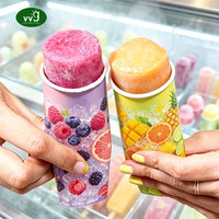 VVG Tube à crème glacée personnalisé avec logo, coupe à dessert glacé en papier, OEM pour glacier, marque de gelato, congélateur