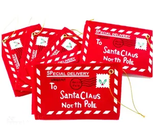 10pcs Letter Candy Bag Felt Envelope Embroidery Christmas Decoration Ornament Children Kids Gifts