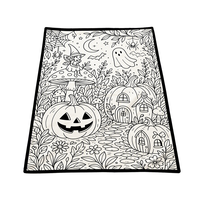 Couverture Polaire Sherpa Personnalisable de Luxe à Colorier Soi-même, Peinture Manuelle, Remplissage Optionnel, Marqueurs Imperméables à Séchage Rapide pour Enfants