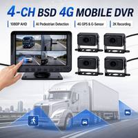 Sistem Kamera AI Intelligent AHD Anti Maling Minyak BSD Blind Spot 4 Layar Terpisah Monitor Truk Peringatan Suara DVR Mundur 1 Tahun