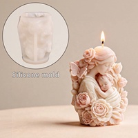 DIY Mutter-und-Kind Duftkerzenform Blumen Schmetterlinge mit Baby Silikonform Heimdekoration Großhandel