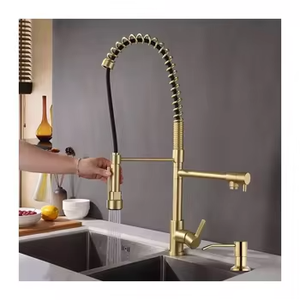 Robinet de cuisine contemporain Pont supérieur Nouveau style Design coulissant Or brossé/Nickel Caractéristiques <span class=keywords><strong>Distributeur</strong></span> de savon à <span class=keywords><strong>eau</strong></span> chaude et <span class=keywords><strong>froide</strong></span> - Product Image 4