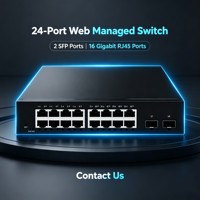 Switch Ethernet Gigabit Administrado de 16 Puertos con 2 SFP Uplink, Gestión Web y Control de Tráfico VLAN, Venta al por Mayor de Fábrica