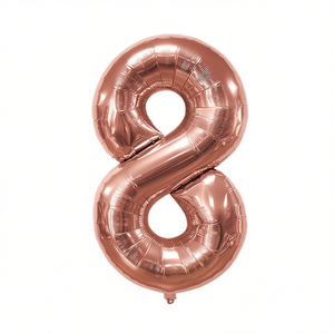 Globo de Papel Metálico Color Oro Rosa con el Número 8 para Fiestas, Decoración para Fiestas de Cumpleaños Infantiles de 80 cm - Product Image 4
