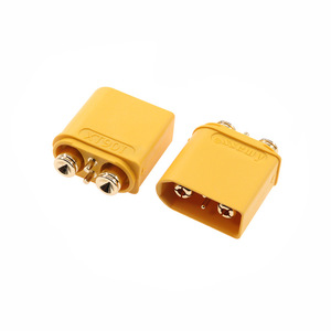 Amass XT90IPB-M Brass PCB Mount Gold-Plated with 2+2 Signal <b>Pins</b> for High Current Smart Charging Applications - Product Image 4