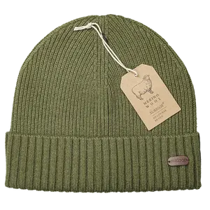 High Quality 100% Merino Wool Knit Toboggan Ski Premium Toques Custom Winter Wooly Cuff Rib Beanie Hat For Men