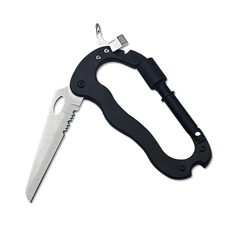 5 In 1 Multifunctional Self Defense Tools Climbing Carabiners Security Hook Gear Buckle Outdoor Hiking Tools