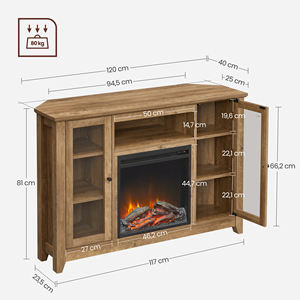 Vasagneau design industriel moderne de luxe, meuble ferme avec foyer, meuble <span class=keywords><strong>tv</strong></span>, foyer électrique - Product Image 4