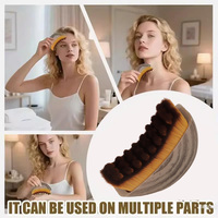 Masseur de drainage lymphatique personnalisé, brosse pour le visage, manche en bois, poils synthétiques pour le contouring du visage, le modelage de la mâchoire, sec