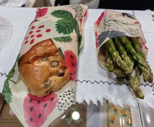 Hữu cơ bền vững biểu tượng tùy chỉnh sáp ong thực phẩm bọc tươi giữ túi vải tái sử dụng có thể giặt bền bánh mì Ong Ong sáp kết thúc tốt đẹp - Product Image 2