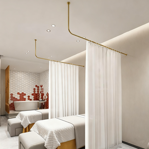Nuevo Modelo 2025 Barra de Cortina en Forma de L de Hierro Forjado para Salón de Belleza, Cama de Fisioterapia, Centro de Salud, Cortina Divisoria - Product Image 2