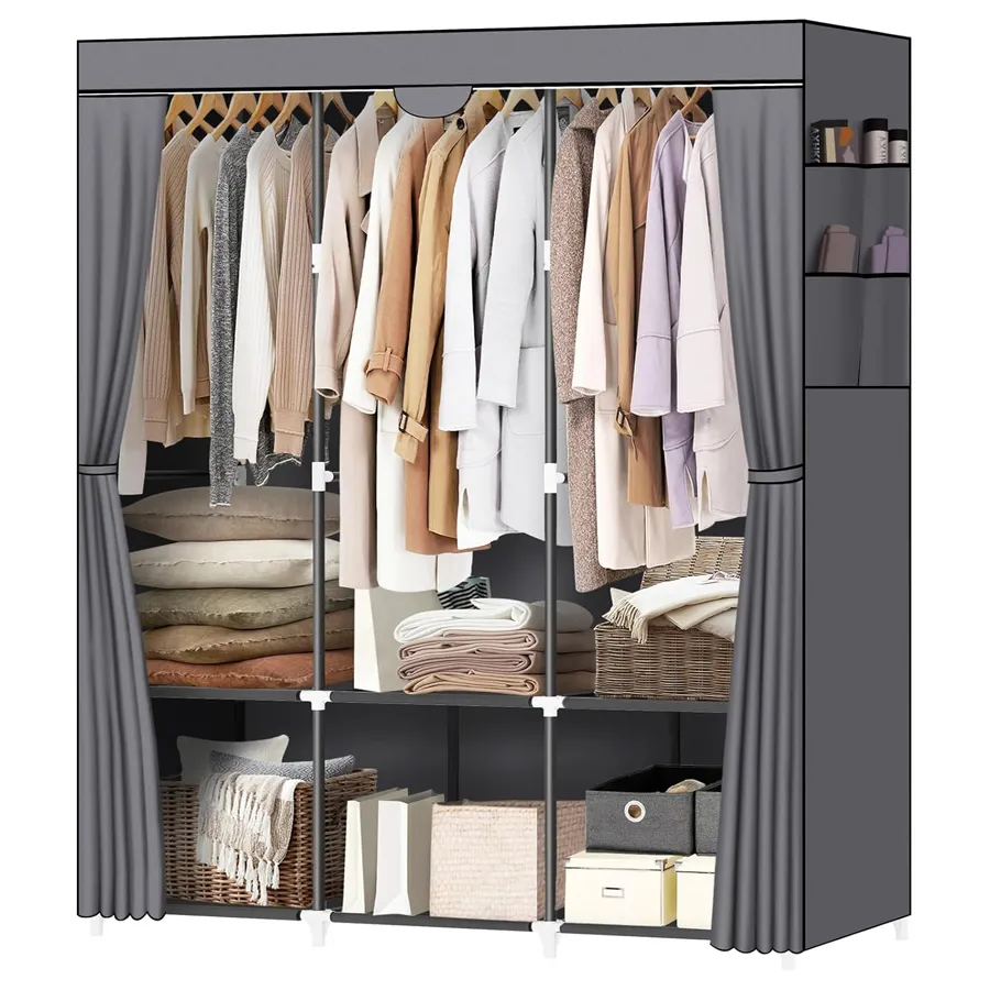 Colorido de metal roupas roupeiro/closet armário/roupeiro dobrável portátil