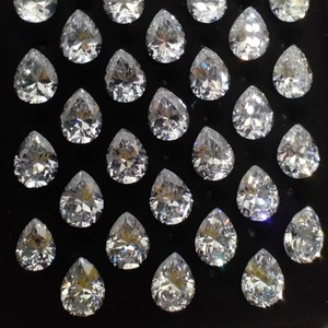 Pear Cut Cubic Zirconia Gemstone Clear Teardrop Shape For Jewelry Making Synthetic Lab Created Zircon Loose Gemstones - Product Image 1