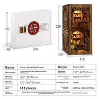 Support de livre DIY transfrontalier le plus vendu, artisanat en bois, modèle architectural de paysage miniature, support de livre créatif 3D