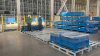 Bac de manutention métallique robuste Zhongcang, nouvelle version, conteneur pliable en fer, capacité de charge 1000-5000 kg, revêtement poudré, zinc