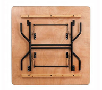 Table de salle à manger pliante moderne en panneaux de bois carrés, portable pour intérieur et extérieur, table de banquet