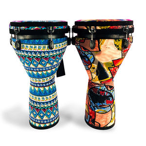 Tambor de percusión manual de instrumentos musicales al por mayor Djembe colorido Tambor Africano de 12 pulgadas tambor maestro de material de PVC - Product Image 3