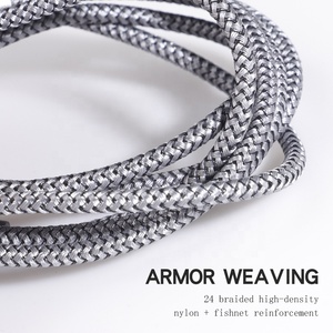 <span class=keywords><strong>Cavo</strong></span> di <span class=keywords><strong>Ricarica</strong></span> Premium 5 in 1 in Nylon Intrecciato da 1,2m con USB Tipo C, Lightning e Micro USB per <span class=keywords><strong>Apple</strong></span> iPhone e Tablet Android - Product Image 5