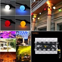 Guirlandes lumineuses étanches IP65 avec ampoules LED en plastique incassable, connectables pour les fêtes, les festivals et les jardins