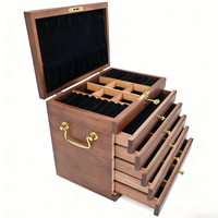 Elegante Organizador de Joyas Cúbico de Madera Maciza Marca HYL, Caja de Empaque Premium con Opción de Tamaño Personalizado