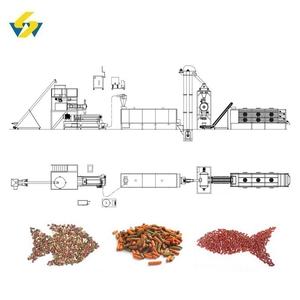 New Twin-screw Dry Fish Food Extruder Floating Tilapia Fish Feed Drying Equipment <b>Grinder</b> <b>Blender</b> Vacuum Oil Coating System High - Product Image 1