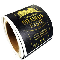 Étiquettes de vin en vinyle personnalisées, autocollants adhésifs avec estampage doré et vernis UV, imperméables pour les bouteilles de vin et de boissons