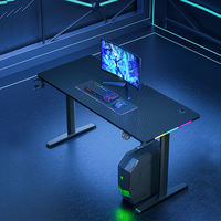Bureau PC personnalisé de style moderne à hauteur réglable Table de jeu au design cool Bureau d'ordinateur multifonction en bois et en métal