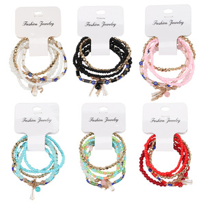 Bohemian Beaded Multi Layer <b>Anklet</b> With Tassel And Evil Eye Charm For Beach Vacation Women's Fashion Jewelry - Product Image 3