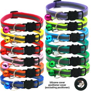 Collar de cabeza de silicona reflectante con hebilla de seguridad para gato con oreja redonda, accesorio Airtag antipérdida, cintas decoradas de plástico para perros - Product Image 3