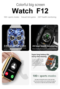 Miễn phí Mẫu neexxt F12 BT cuộc gọi 2.02 "IPS cong 320*386 IP67 không thấm nước thực sự Nhịp Tim Huyết Áp huyết oxy thông minh đồng hồ - Product Image 3