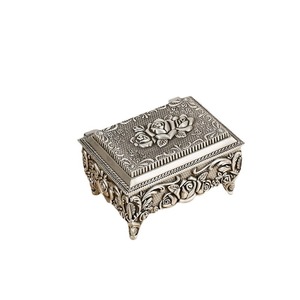 <b>Dropshipping</b> Shopify Nordic Vintage Metal Rose Jewelry Box Earring Necklace Ring Storage Display Organizer - Product Image 1