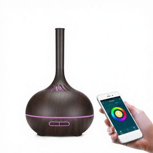 Diffuseur d'arômes intelligent Tuya 0,5L, humidificateur ultrasonique WiFi à effet bois, pour usage domestique et commercial, avec contrôle par application - Product Image 2