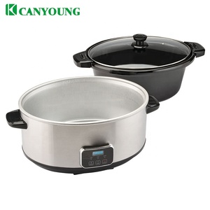 Cocotte-minute électrique <span class=keywords><strong>Programmable</strong></span> numérique ovale de 6,5 l, en grès, mécanisme de verrouillage de la marmite analogique à l'autocuiseur - Product Image 2