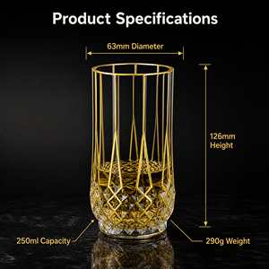 <span class=keywords><strong>Vasos</strong></span> <span class=keywords><strong>de</strong></span> cristal con forma <span class=keywords><strong>de</strong></span> flor y borde dorado, copas para beber <span class=keywords><strong>agua</strong></span>, bebidas, vino, Highball, 8 caracteres, venta al por mayor - Product Image 4