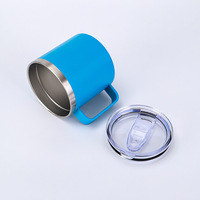 Mug portable de 14 oz avec poignée, gobelet isotherme, bouteille d'eau, revêtement poudré, gravure laser personnalisée, pour café, voyage, thermique