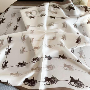 Écharpe en <span class=keywords><strong>soie</strong></span> de mûrier 100% de haute qualité, 53 cm, petite écharpe, marque de luxe, écharpe imprimée, écharpe en <span class=keywords><strong>soie</strong></span> pour femmes - Product Image 3