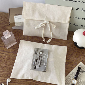 High Quality Custom Logo Cotton <b>Envelope</b> Dust Bag Recyclable Packaging Cotton Linen <b>Envelope</b> Pouch with Flap - Product Image 1