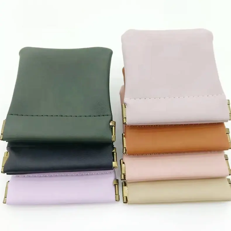 Mini PU Coin Purse đồ trang sức nhỏ chủ tự động khóa PU Túi cho tai nghe