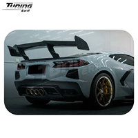 Diffuseur arrière en fibre de carbone style Z06 ZR1 et échappement central à quatre sorties pour Chevrolet Corvette C8 2020+ - Amélioration Stingray E-Ray