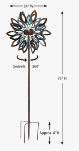 Chinese fabrikant kleine verpakking Kolibrie Sterrennacht populaire metalen windmolen voor tuinversiering - Product Image 3