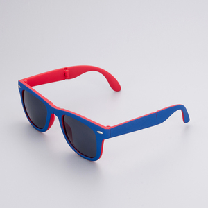 Unisex Compact Designer <b>Sunglasses</b> Two Tone Navy Red Purple Custom Logo Portable Pocket-Foldable PC Green Blue Yellow-Wholesale - Product Image 4